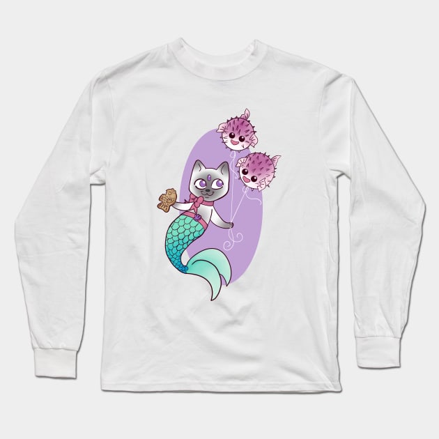 Mer-Kitty-Fun Long Sleeve T-Shirt by Redheadkls